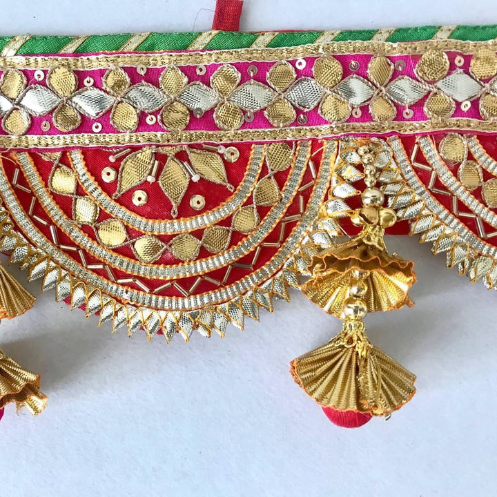 Handmade Gota Patti Semi Circle Geometry Toran
