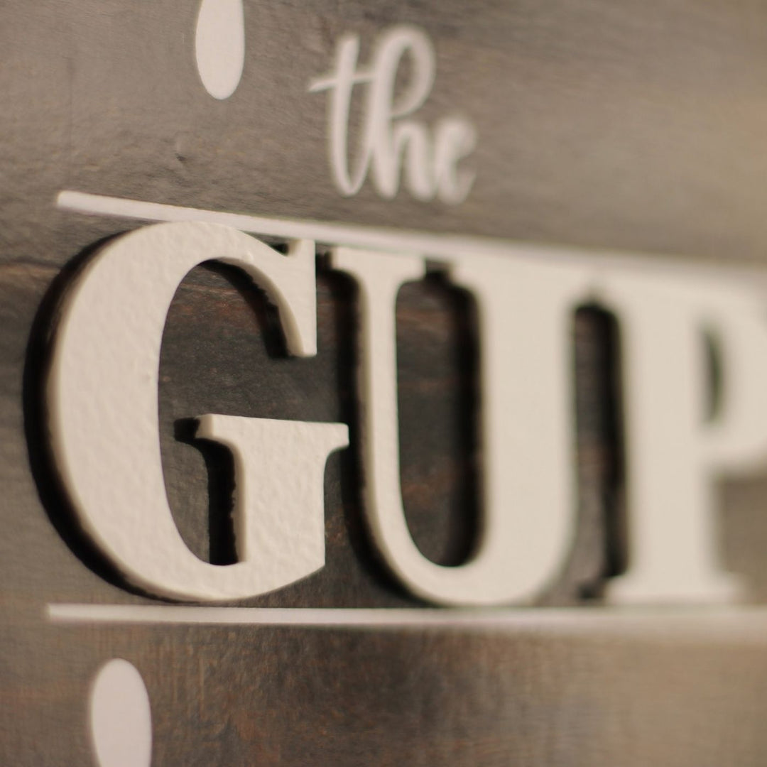 Personalized Printed Family Mdf Wood Name Plate With 3D Letters 2 - Engraving Close-up Showing Depth