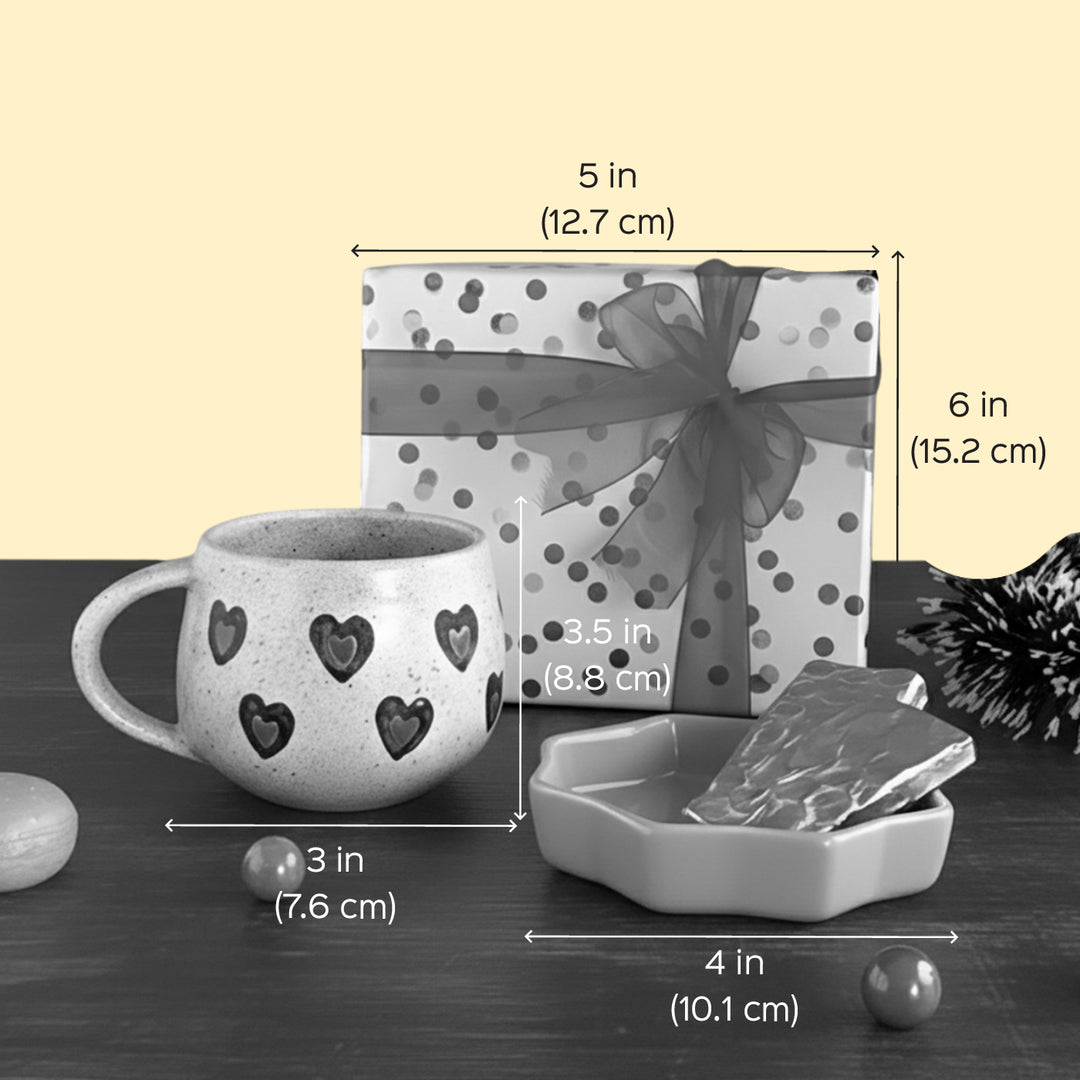 Handmade Ceramic Xmas Hamper | Includes 1 Coffee Mug, 1 Platter, 2 Chocolates, 1 Gift Box