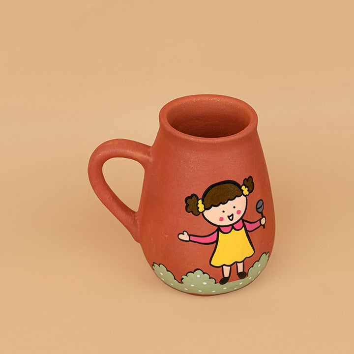 Handpainted Terracotta Mug With Singers / Musicians Avatar Illustrations