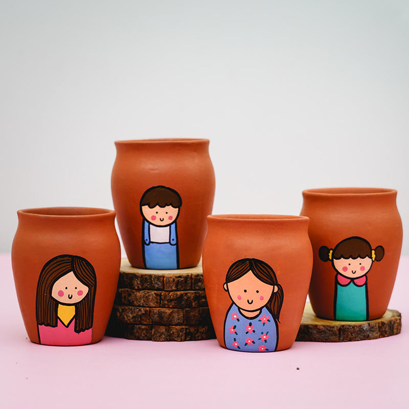 Customisable Handpainted Clay Kulhads For Siblings