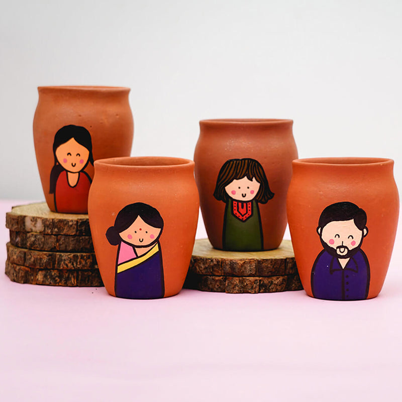 Customisable Handpainted Clay Kulhads For Families