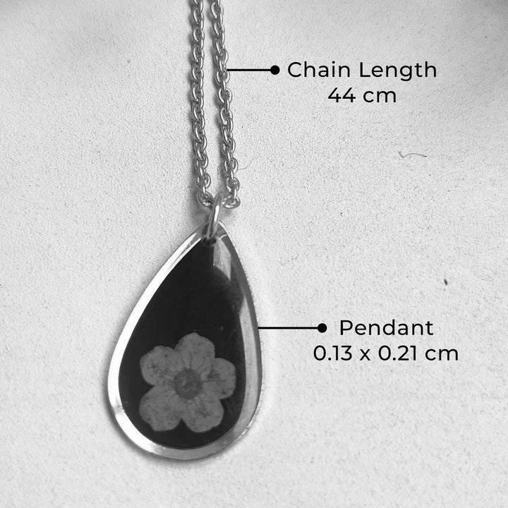 Handmade Pressed Flower Art Yellow Resin Necklace