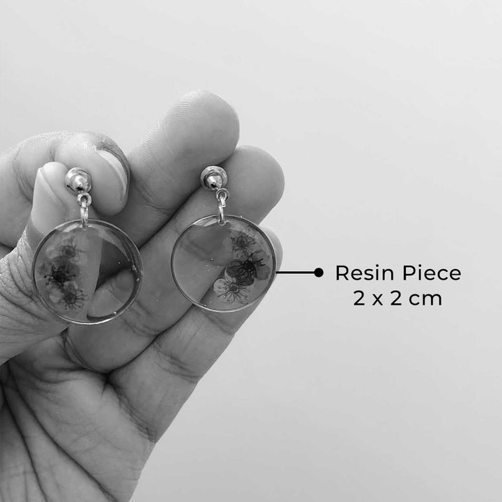 Handmade Pressed Flower Art Colourful Resin Earrings