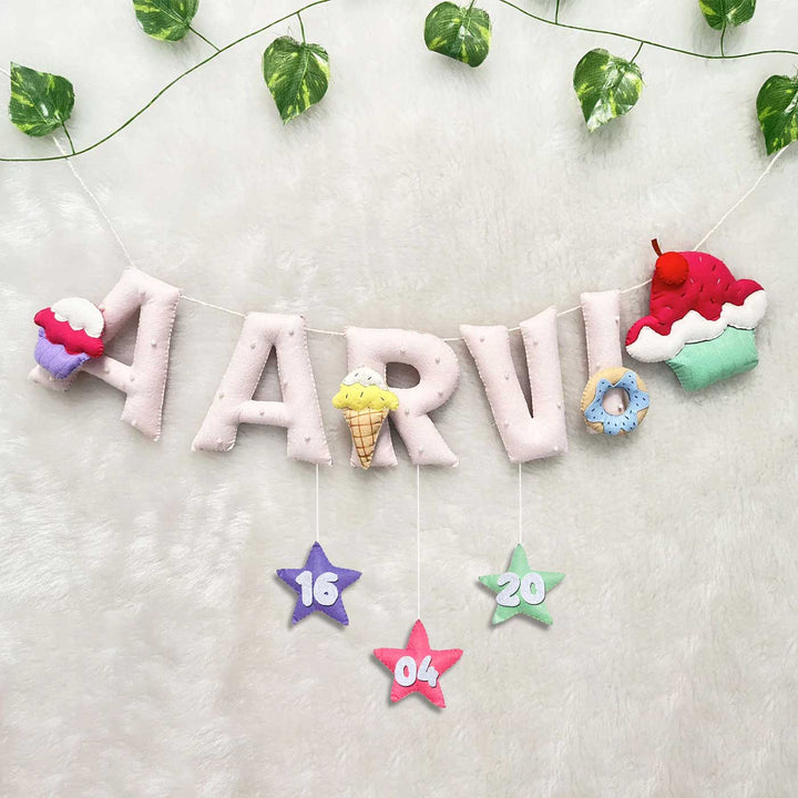 Handcrafted Personalized Cupcake Bunting For Kids