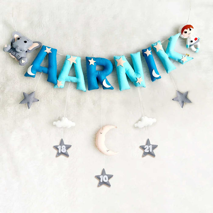 Handcrafted Personalized Ele & Astro Themed Bunting For Kids