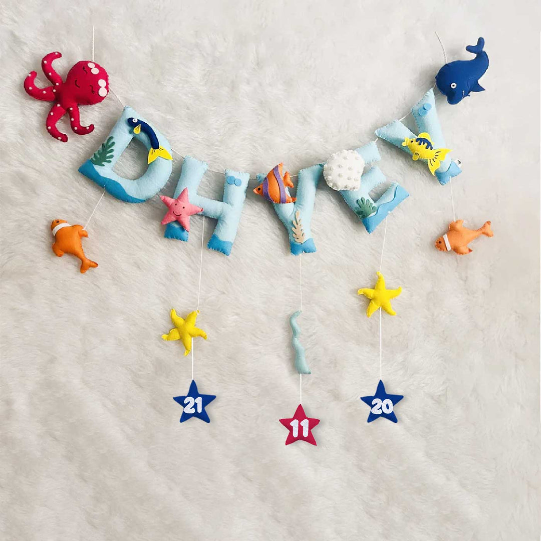 Handcrafted Personalized Fish Theme Bunting For Kids