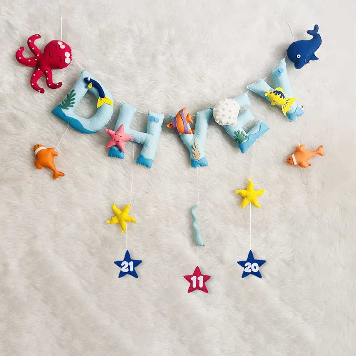 Handcrafted Personalized Fish Theme Bunting For Kids