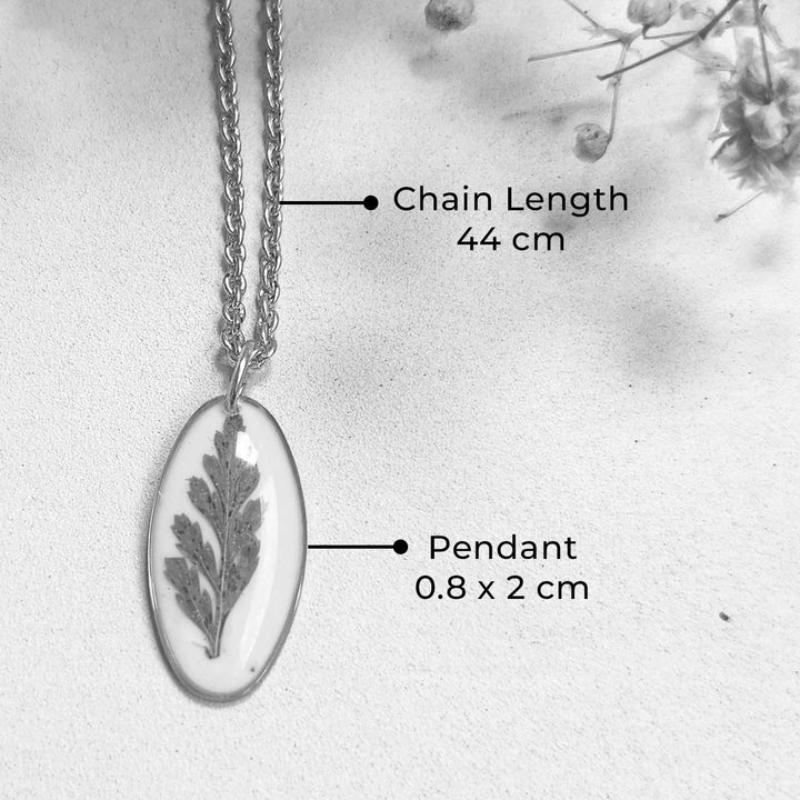 Handmade Pressed Flower Art Green Leaf Resin Necklace