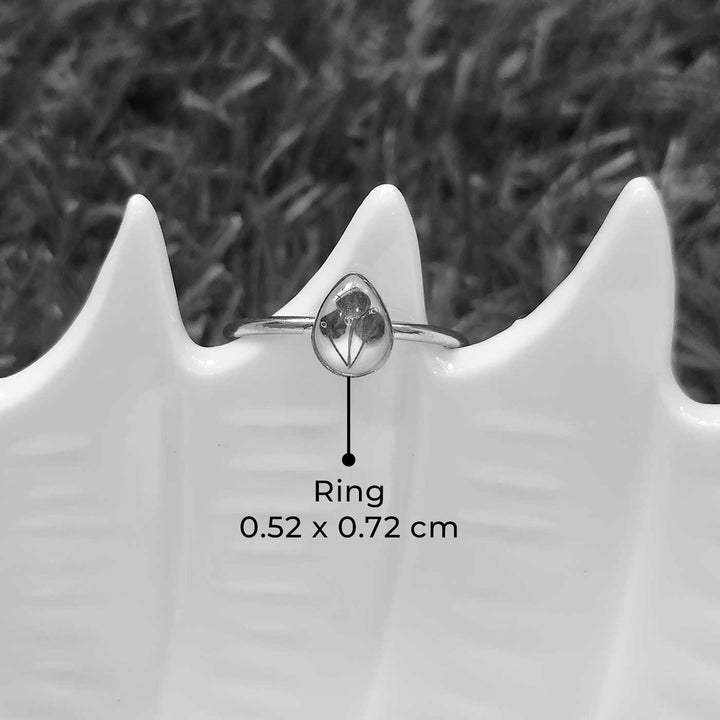 Handmade Pressed Flower Art Resin Ring With Origami Ring Box