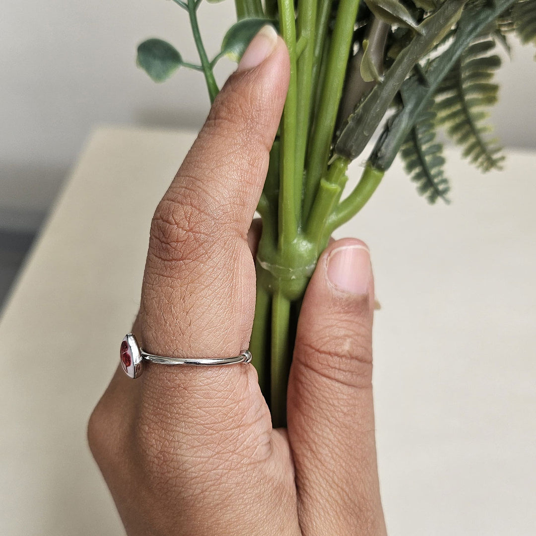 Handmade Pressed Flower Art Resin Ring With Origami Ring Box