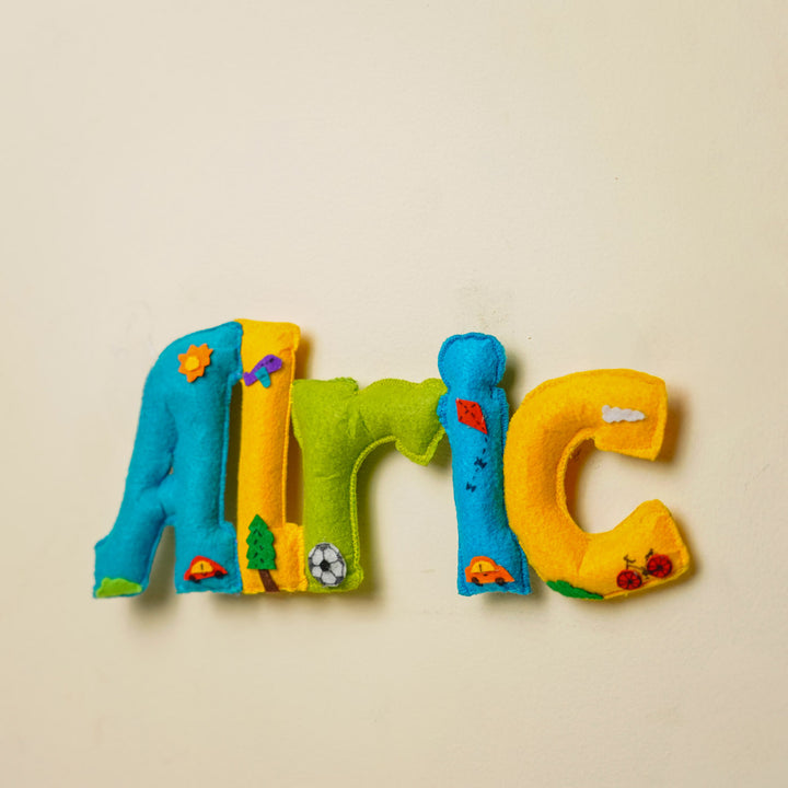 Personalized Vehicles Theme Felt Kids Name Plate
