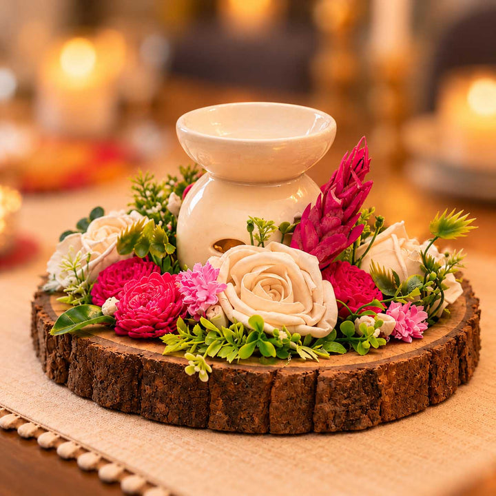 Handcrafted Solawood Flowers "Firakhi" Floral Arrangement