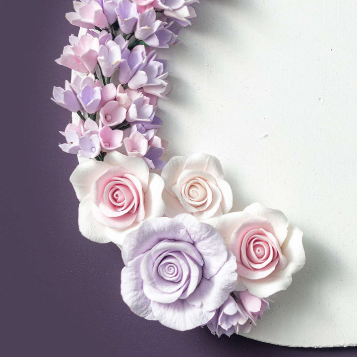 Personalized Round Rose Theme Deco Clay Name Plate