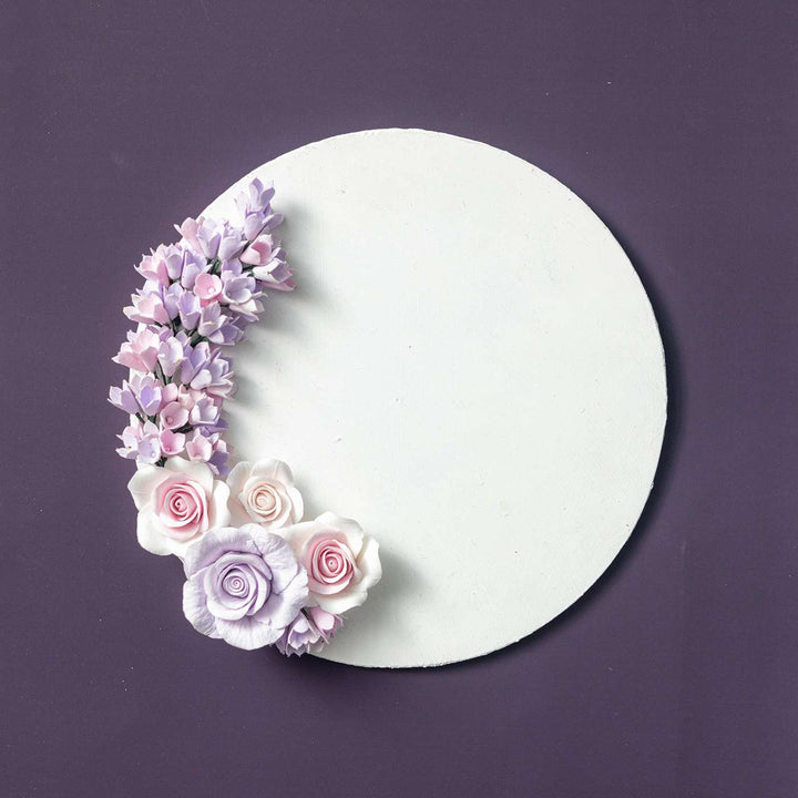 Personalized Round Rose Theme Deco Clay Name Plate