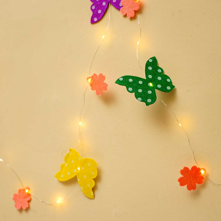 Handmade Butterfly Theme Felt Fairy Light For Kids