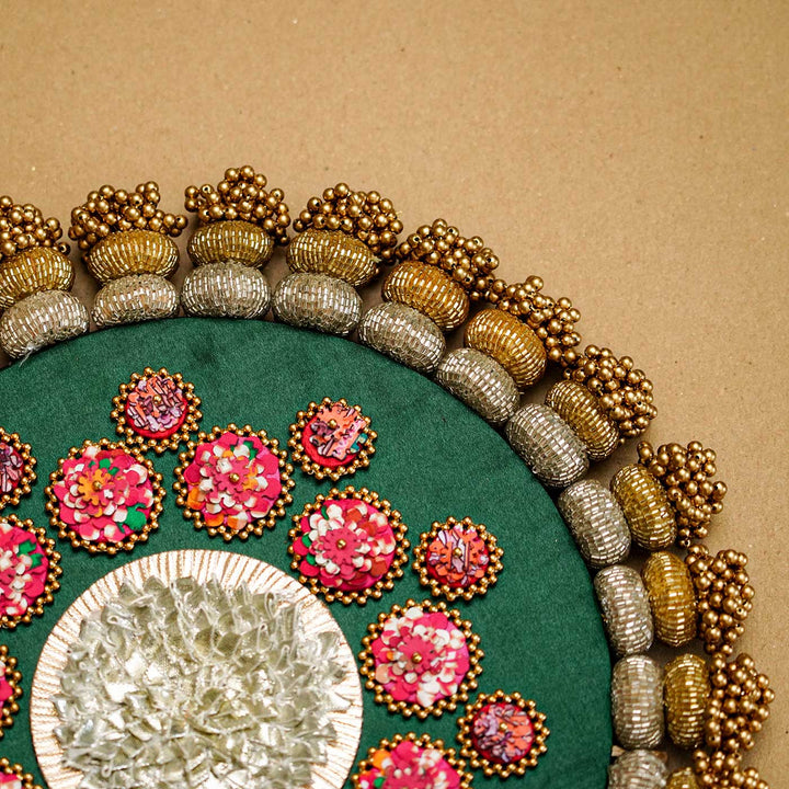 Handmade Mandala Bottle Green Colloquial Divine Mdf Wood Rangoli
