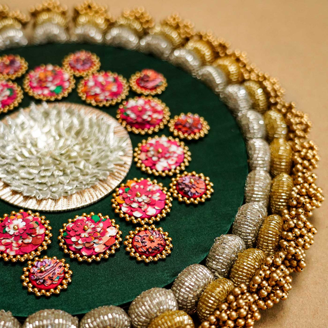 Handmade Mandala Bottle Green Colloquial Divine Mdf Wood Rangoli
