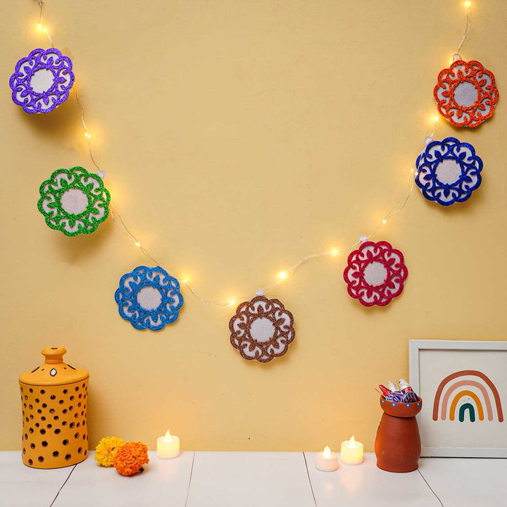 Handmade Multicolour Festive Felt Fairy Light
