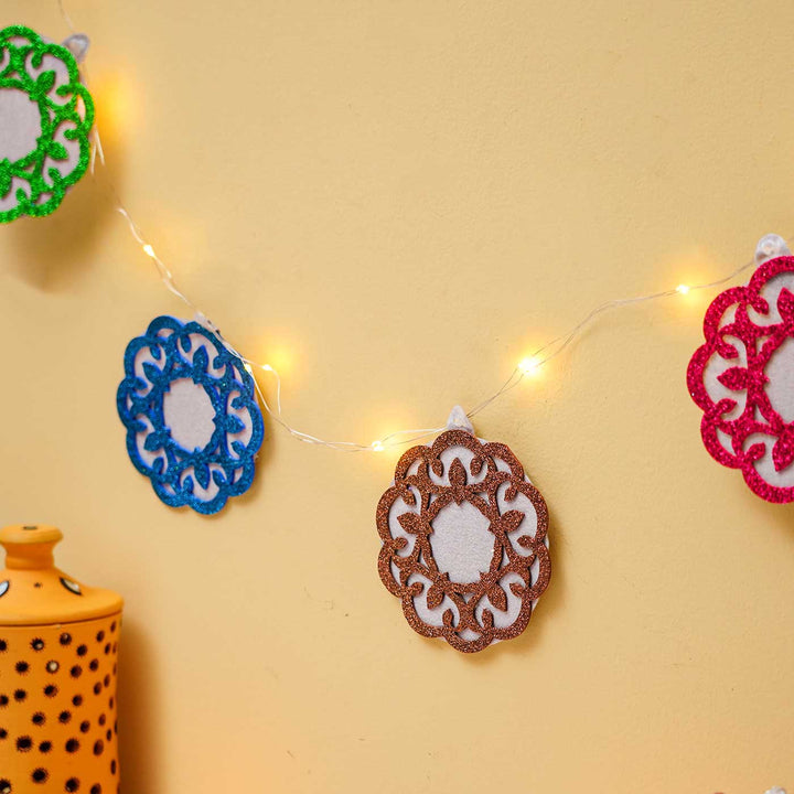 Handmade Multicolour Festive Felt Fairy Light