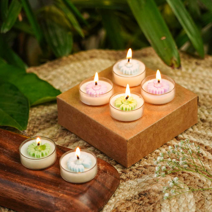 Festive Tealight Soy Wax Candles I Set of 6
