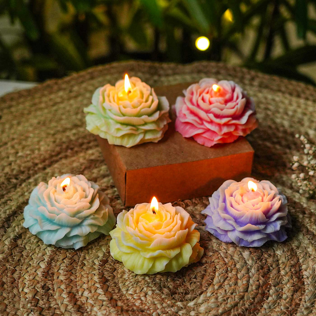 ピオニー セット Buy Handmade Peony Soy Wax Scented Candle | Set Of 5 Online On Zwende