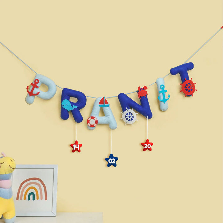 Handmade Personalized Felt Kids Bunting - Sea Anchor