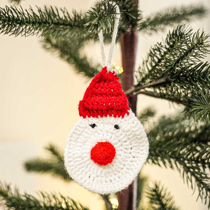 Handmade Santa Crochet Woolen Ornament For Christmas Tree Decoration | Set Of 2