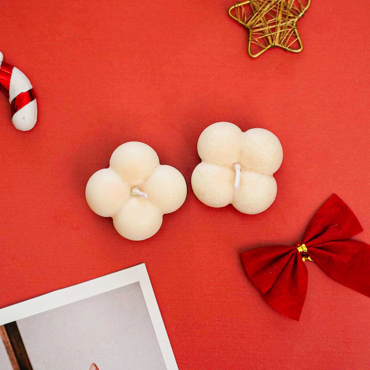 Handmade Scented Ombre Bubble Soy Wax Candles For Christmas Decoration | Set Of 2
