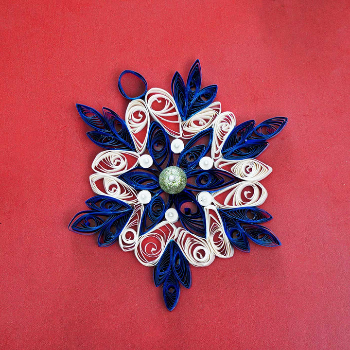 Handmade Snowflakes Paper Quilling Ornament For Christmas Tree Decoration