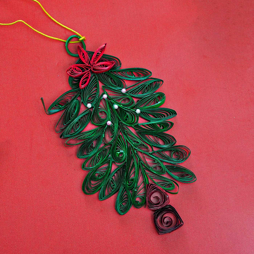 Handmade Tree Paper Quilling Ornament For Christmas Tree Decoration