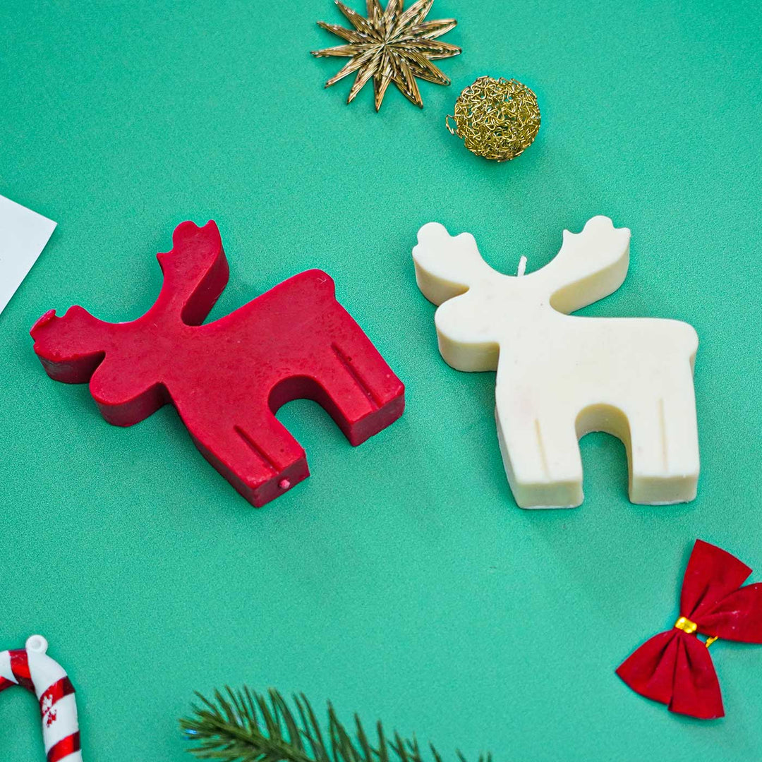 Handmade Standing Reindeer Wax Candle For Christmas Decoration