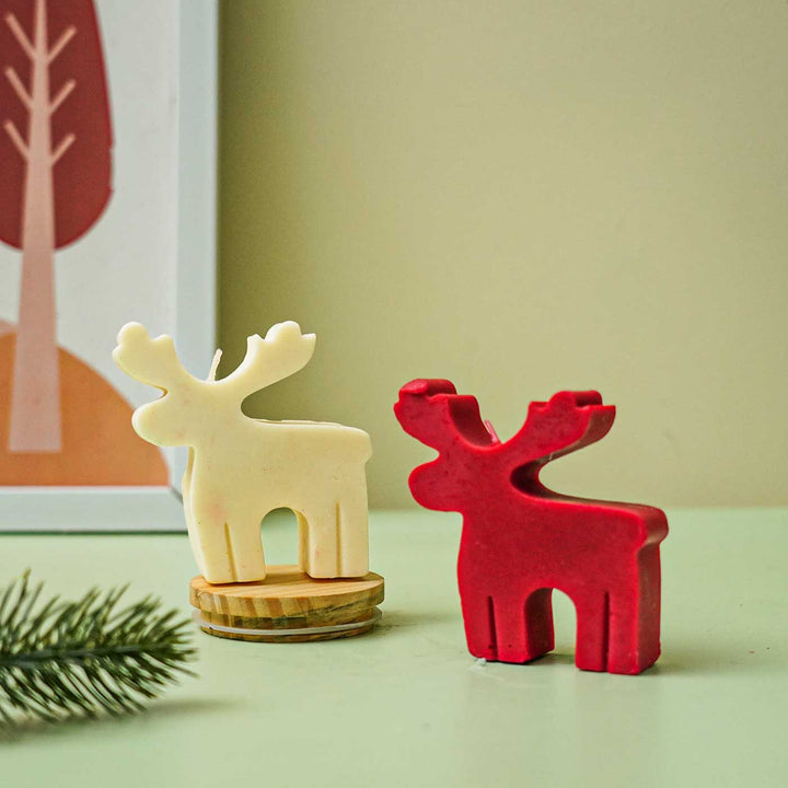Handmade Standing Reindeer Wax Candle For Christmas Decoration