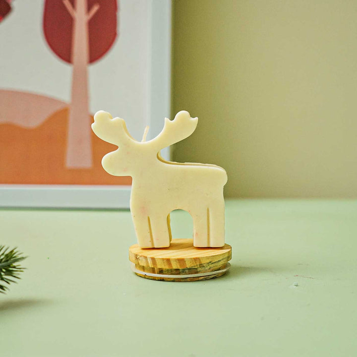 Handmade Standing Reindeer Wax Candle For Christmas Decoration
