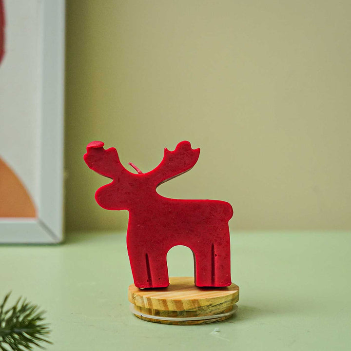 Handmade Standing Reindeer Wax Candle For Christmas Decoration