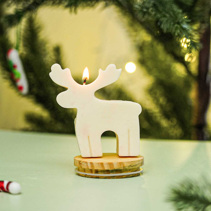 Handmade Standing Reindeer Wax Candle For Christmas Decoration