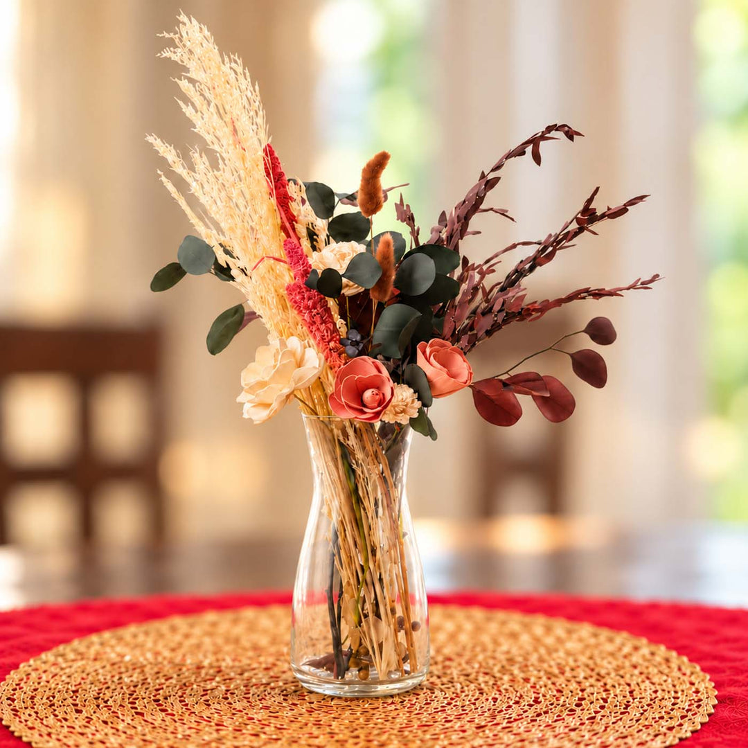 Handmade Muted Melody Shola Flower Centerpiece