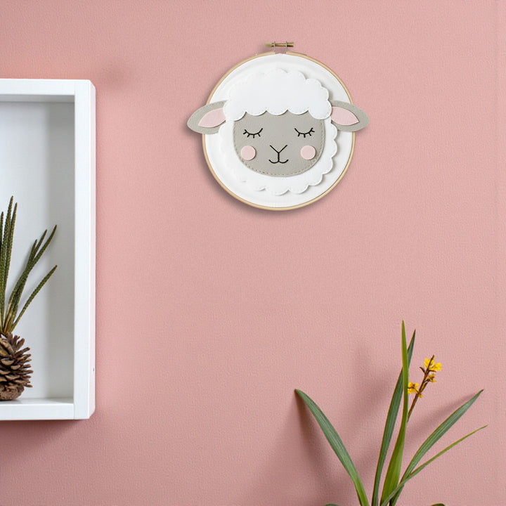 Handmade Sheep Theme Felt Wall Hoop