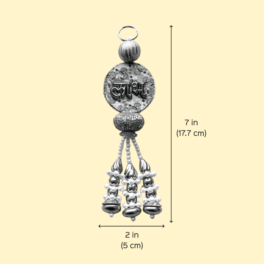 Handmade Beaded Floral Shubh Labh Hangings | Set Of 2