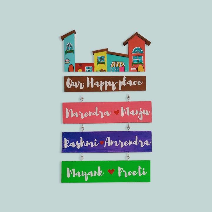 Handpainted Personalized Wooden Hanging House Nameplate