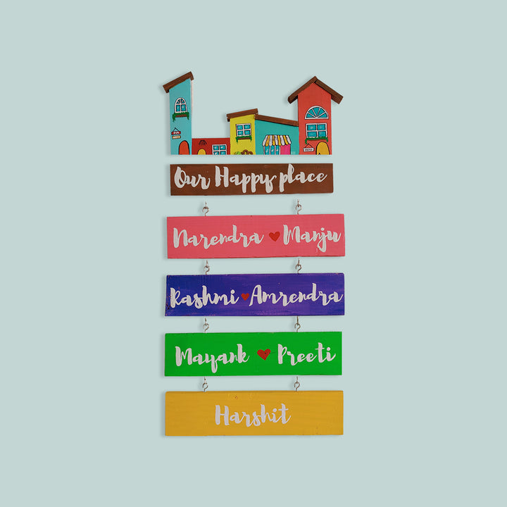 Handpainted Personalized Wooden Hanging House Nameplate