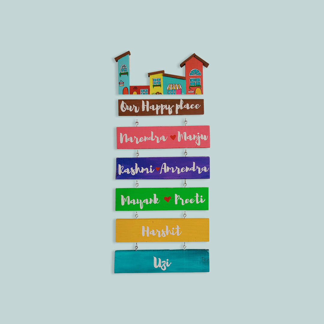 Handpainted Personalized Wooden Hanging House Nameplate