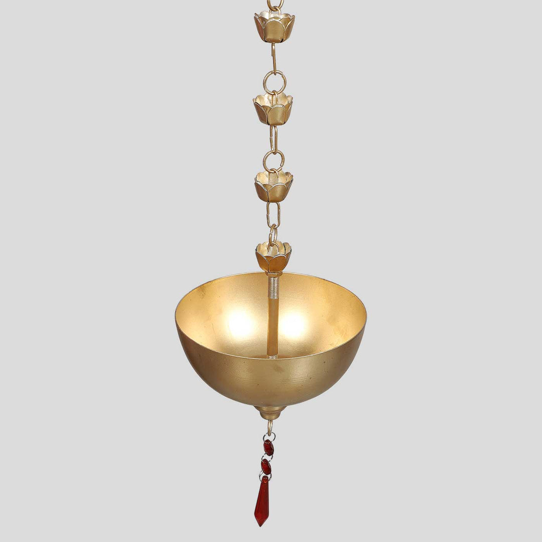 Handmade Hanging Gold Bowl Urli | Set of 2