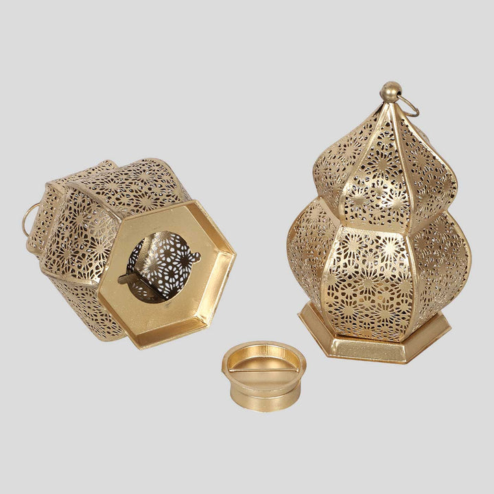 Handmade Hanging Lantern Tealight Holder | Set of 2