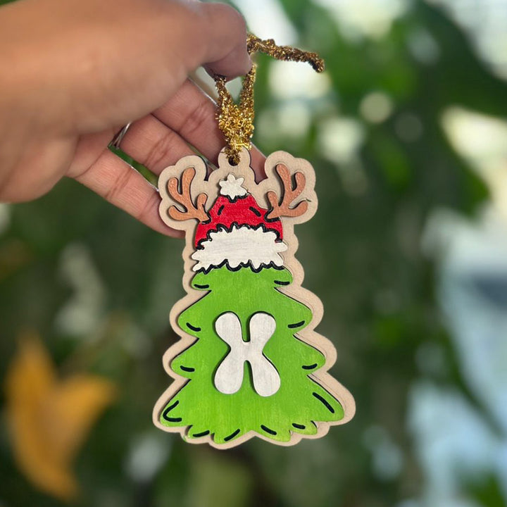 Personalized Hand-Painted Grinch Wooden Ornament For Christmas Decoration