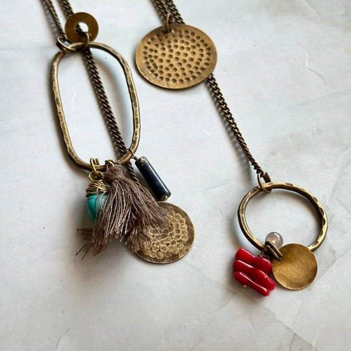 Handmade Hansli Antique Embellishment Brass Necklace
