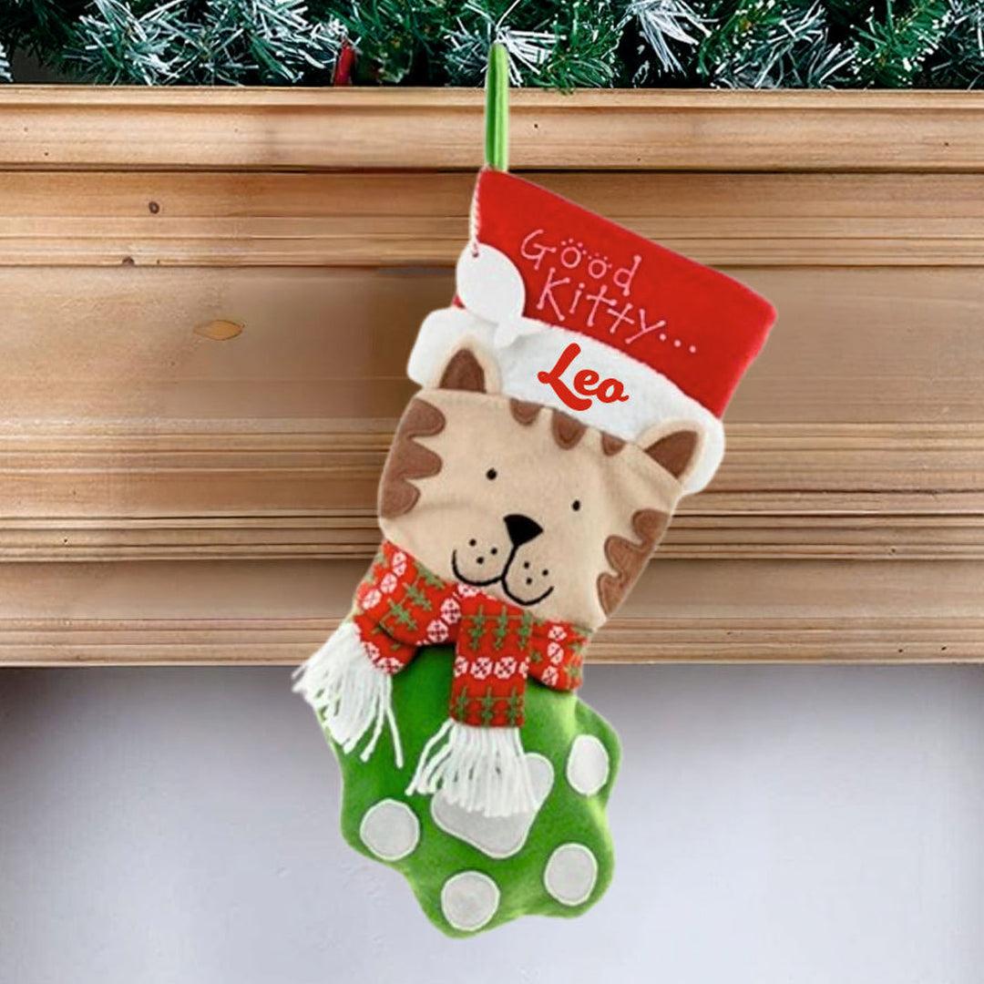 Personalized Handmade Multicolor Happy Whisker Stocking