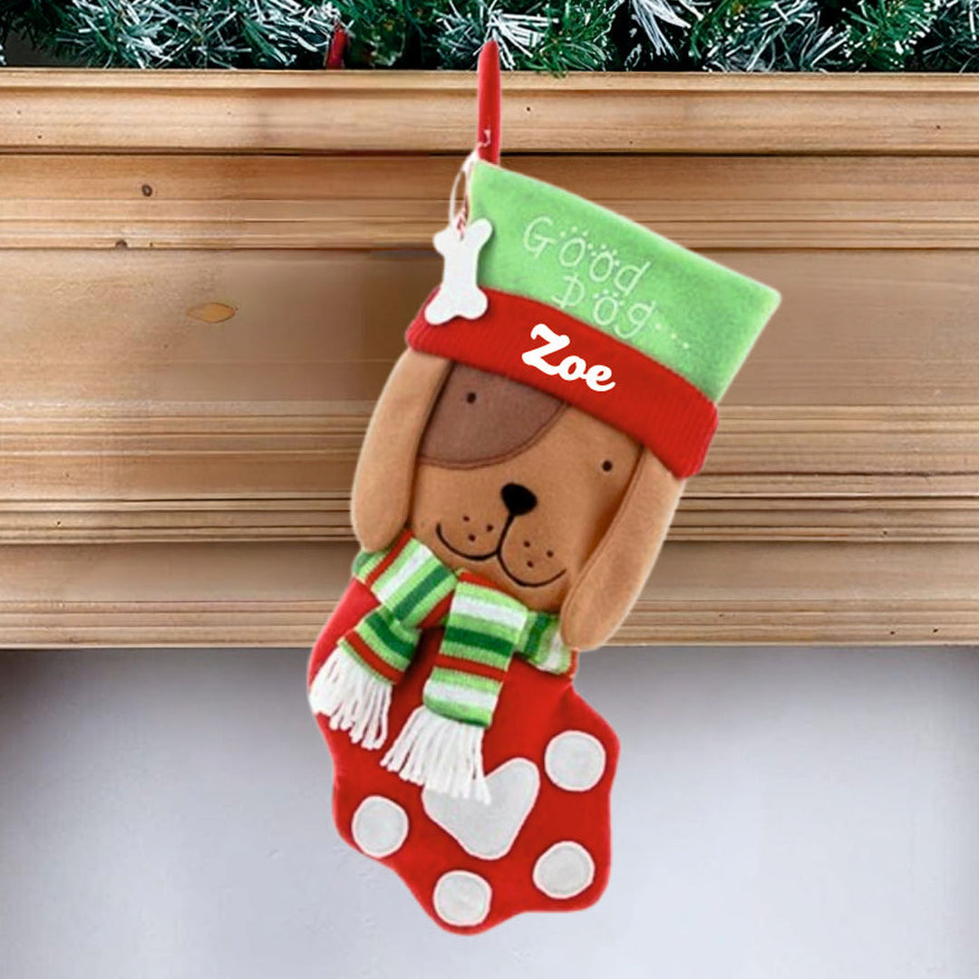 Personalized Handmade Multicolor Happy Paw Stocking