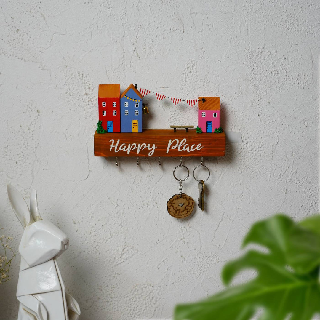 Personalized Handcrafted Wood House Shaped Key Holder