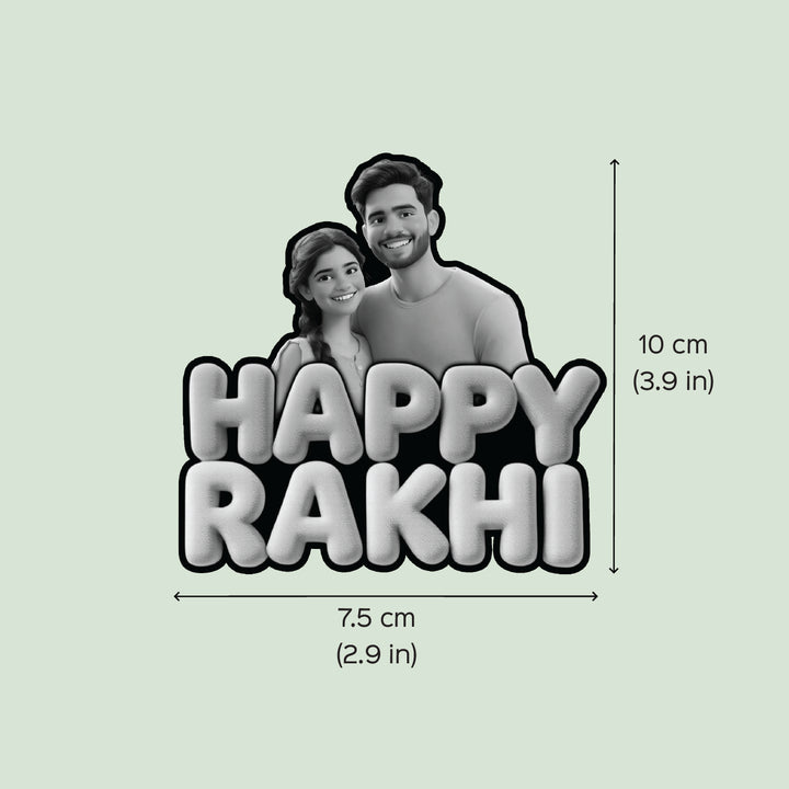 Photo Personalized "Happy Rakhi" Acrylic Fridge Magnet